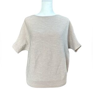 The Reset Neutral Beige Scoop Neck Short Sleeve Knit